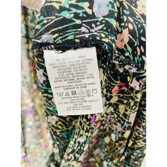 Akemi + Kin Anthropologie Midi Dress S Sheer Flowy Boho Floral Cottagecore Slit - Picture 6 of 10